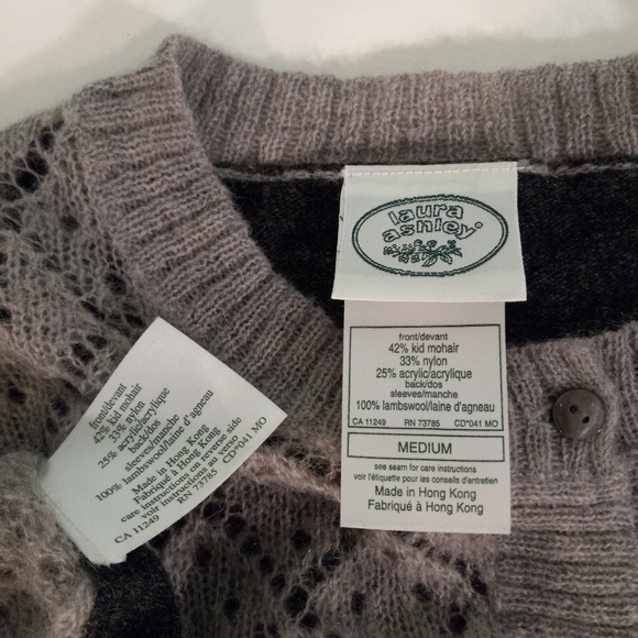 Vintage Laura Ashley Knitted Lace Cardigan Sweater | US M - Picture 8 of 8